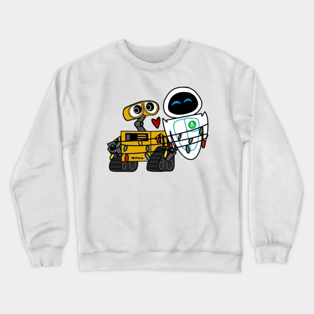 Wall-e & Eve Crewneck Sweatshirt by MelissaJoyCreative